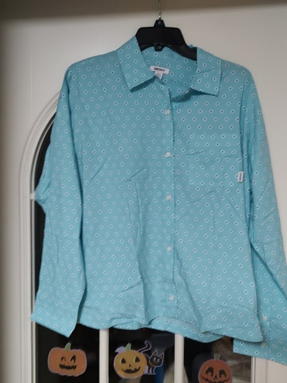 New DKNY Blue Designed Pajama Set Size Women's Small